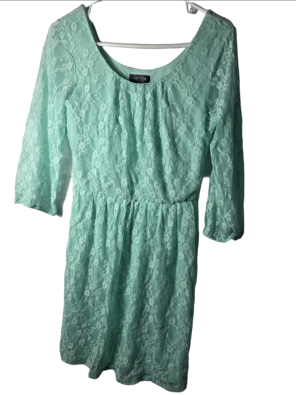 Love Reign Mint Lace Long Sleeve Dress EUC